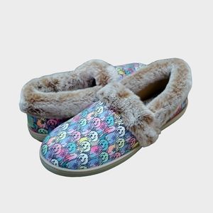 Women's BOBS  Skechers Too Cozy Pooch Parade Slipper Beige Multi Size 9.5 NWOB